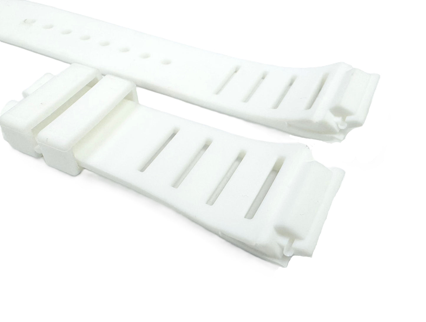 20mm White Premium Rubber Watch Band for Richard Mille 11-03L, Pin-Type Strap