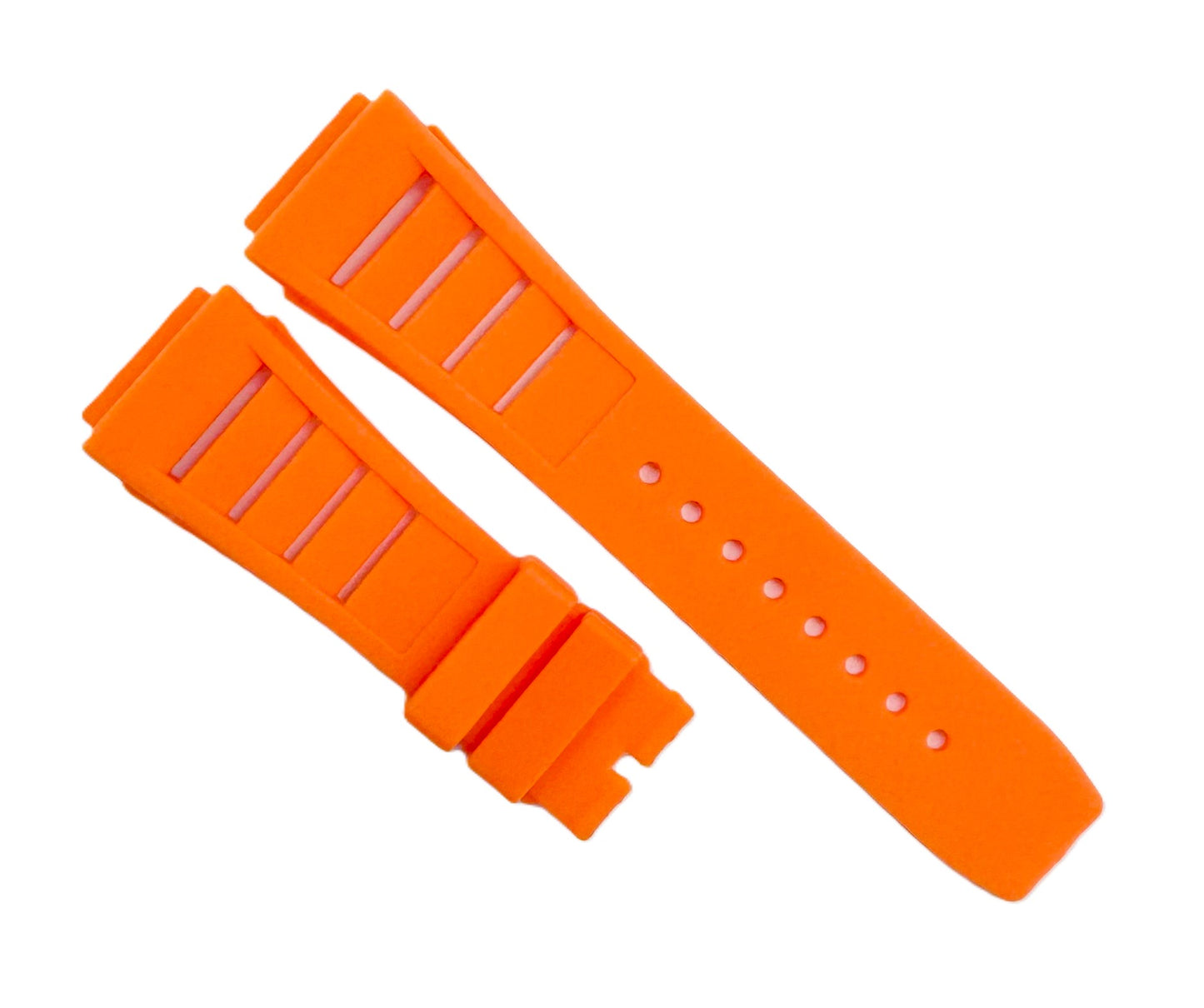20mm Orange Premium Rubber Watch Band for Richard Mille 11 - 03L, Pin - Type Strap - Universal Jewelers & Watch Tools Inc.