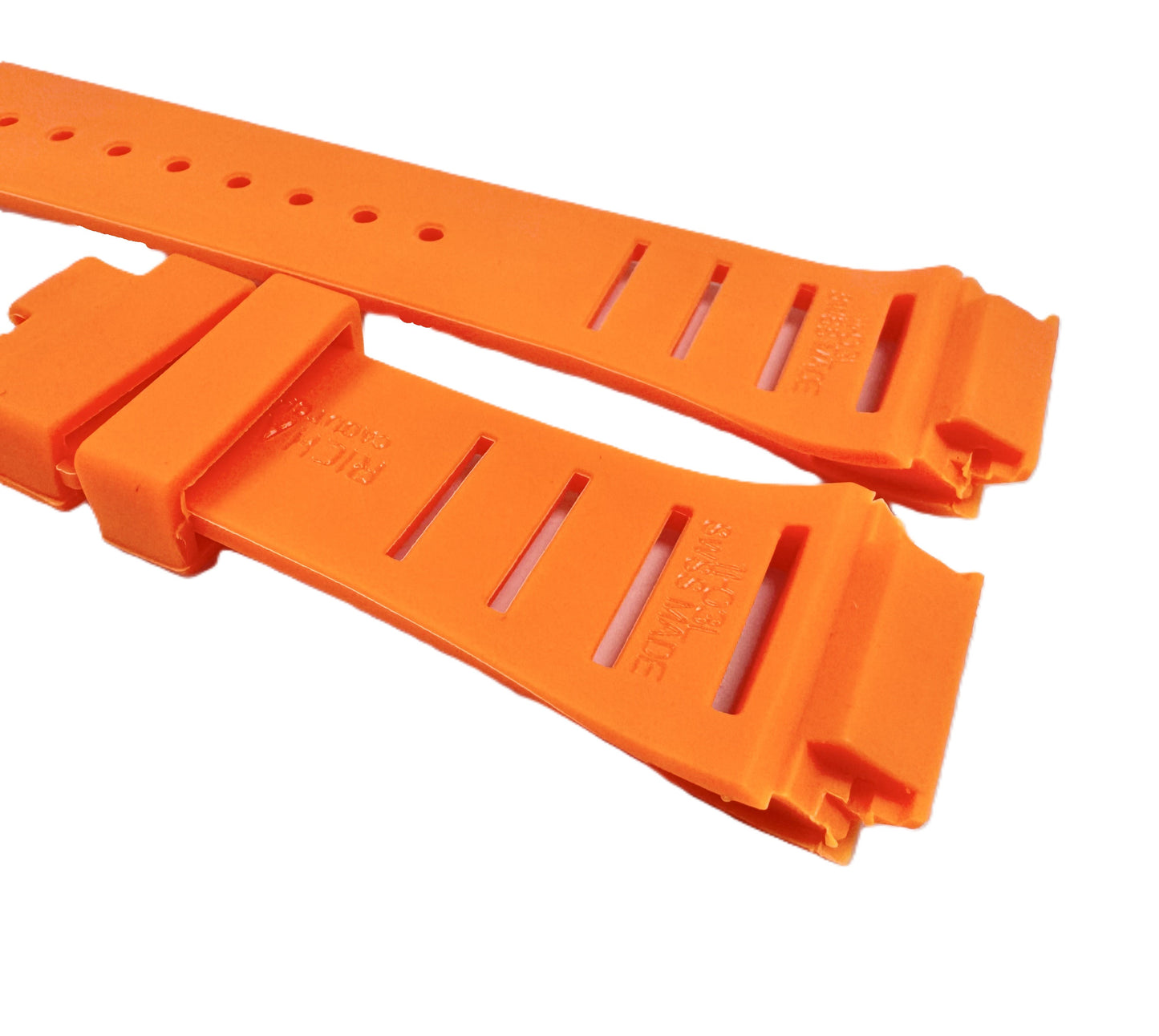 20mm Orange Premium Rubber Watch Band for Richard Mille 11-03L, Pin-Type Strap