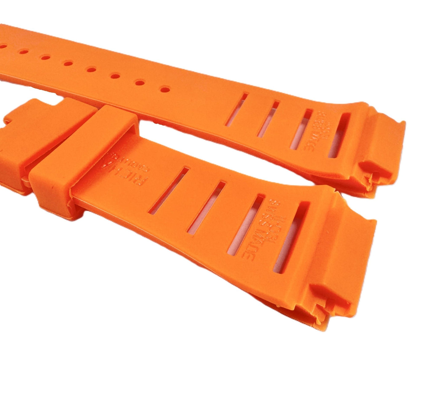 20mm Orange Premium Rubber Watch Band for Richard Mille 11 - 03L, Pin - Type Strap - Universal Jewelers & Watch Tools Inc.