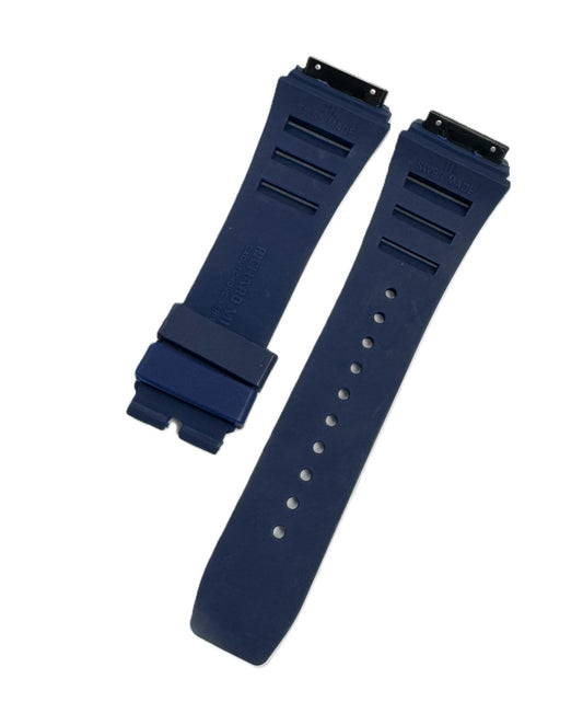20mm Blue Color Rubber Watch Band for Richard Mille 11L, Screw - Type Strap - Universal Jewelers & Watch Tools Inc.
