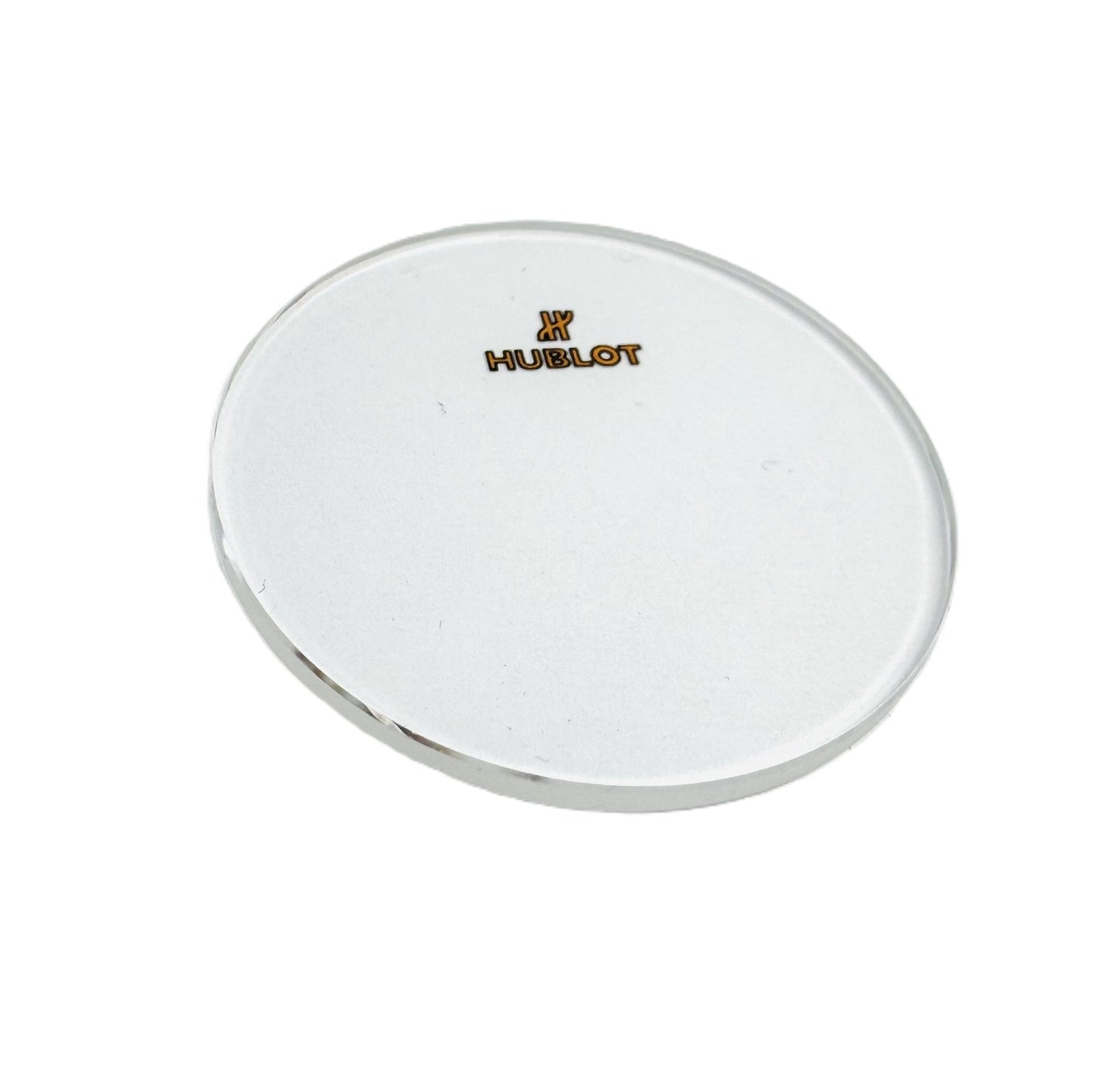 33.0mm Diameter, 1.7mm Thickness Sapphire Crystal for Hublot Watches, ROSE GOLD Logo - Universal Jewelers & Watch Tools Inc.
