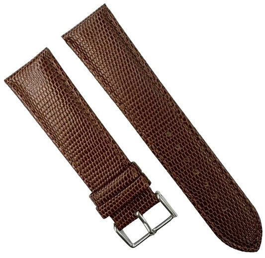 Best Quality WATCH BAND BROWN GENUINE LEATHER LIZARD GRAIN 22MM XL - Universal Jewelers & Watch Tools Inc.