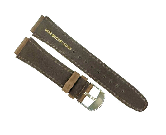 Watch Bands Brown 18x18MM Genuine Leather with green stitches - Universal Jewelers & Watch Tools Inc.