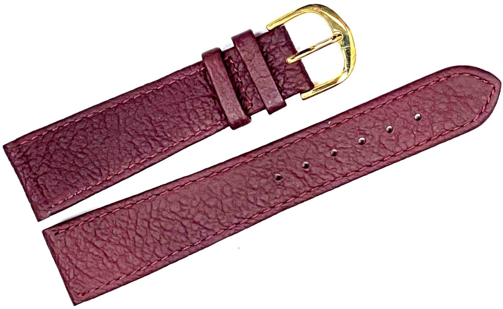 Watch Band Genuine Leather Burgundy Color Plain Flat stitched ,20MM - Universal Jewelers & Watch Tools Inc.