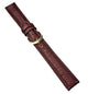Watch Band Genuine Leather Burgundy Color Plain Padded stitched , 18MM - Universal Jewelers & Watch Tools Inc.