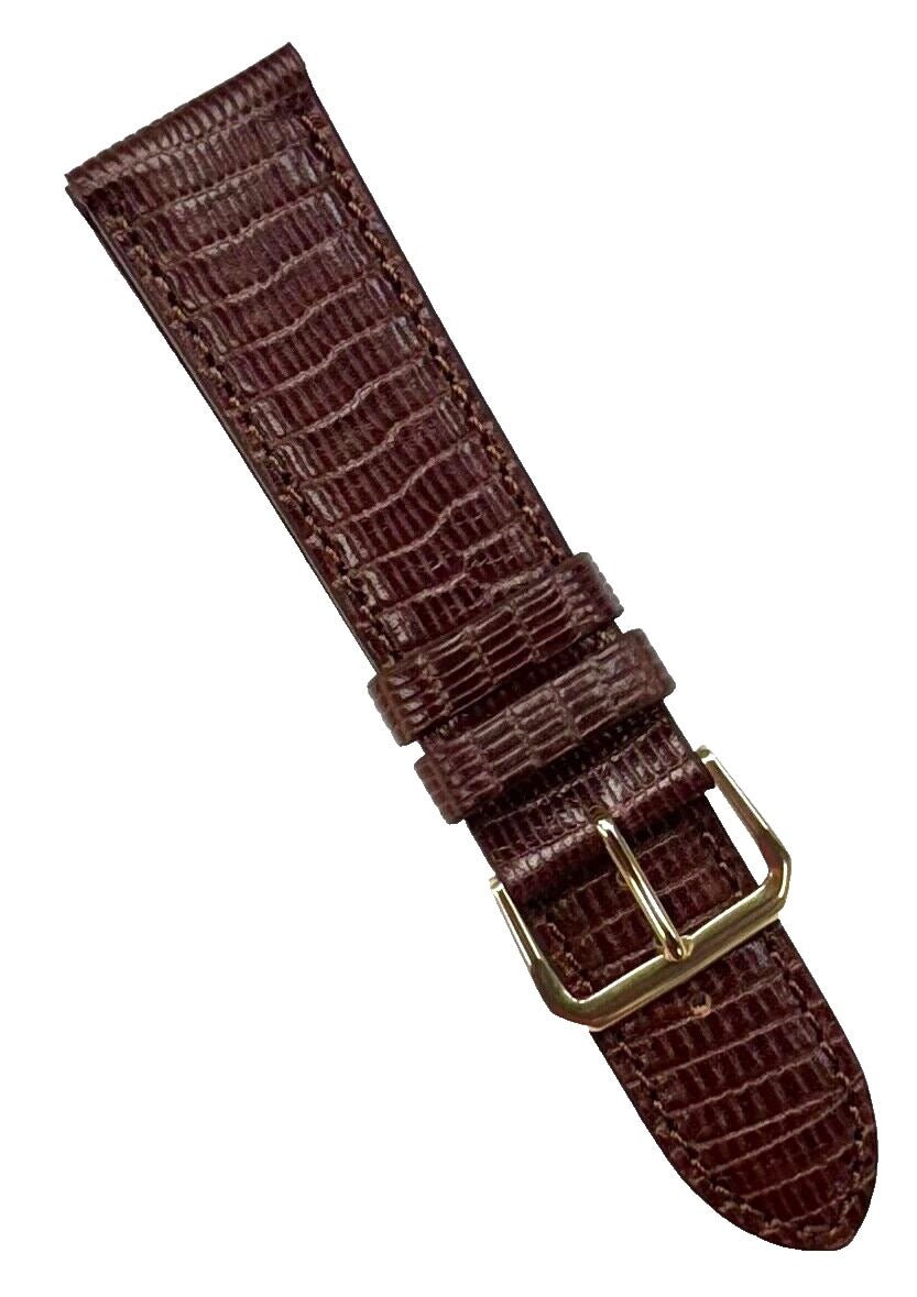 Best Quality WATCH BAND BROWN GENUINE LEATHER LIZARD GRAIN 22MM Regular - Universal Jewelers & Watch Tools Inc.