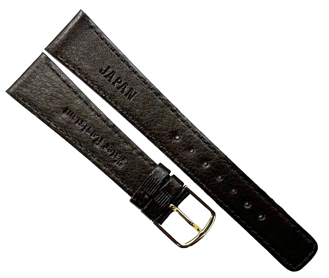 Watch Band D.Brown Genuine Leather Grain Flat Stitched 20mm - Universal Jewelers & Watch Tools Inc.