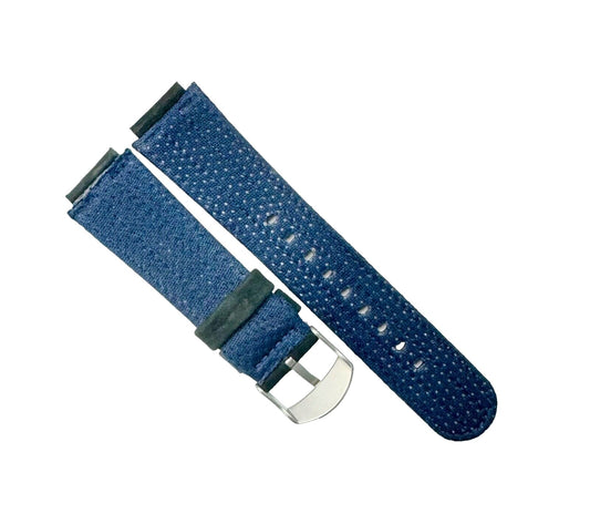 18x20mm new fabric watch band blue+black color straight, soft (Best Quality) - Universal Jewelers & Watch Tools Inc.