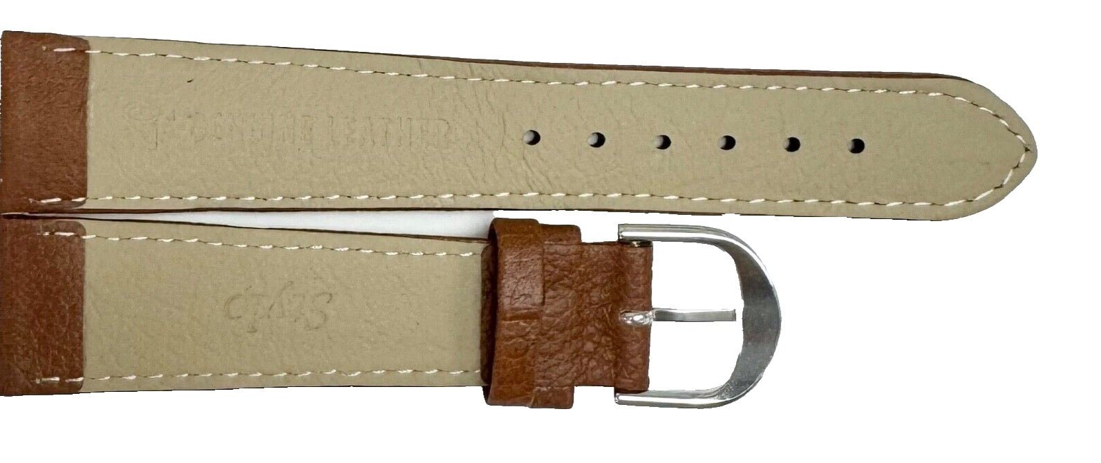 20MM Brown (TAN) Genuine Leather Grain Watch Band - Universal Jewelers & Watch Tools Inc.