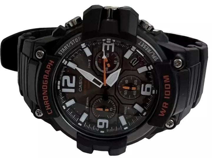 Casio G - Shock MCW - 100H Chronograph Black & Orange Analog Sports Men's Watch - Universal Jewelers & Watch Tools Inc.