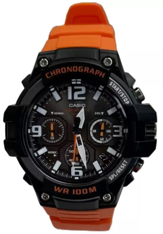 Casio G - Shock MCW - 100H Chronograph Orange Analog Retrograde Sports Men's Watch - Universal Jewelers & Watch Tools Inc.