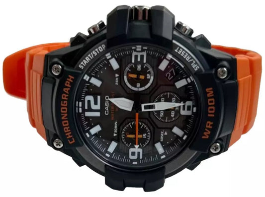 Casio G - Shock MCW - 100H Chronograph Orange Analog Retrograde Sports Men's Watch - Universal Jewelers & Watch Tools Inc.