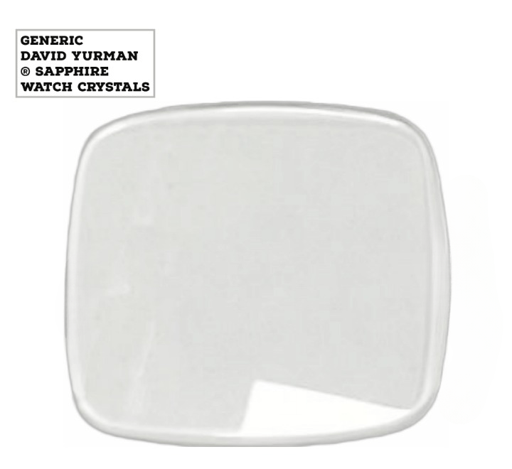 Generic Sapphire to Fit DAVID YURMAN Sapphire Crystal Double Domed Square Cut Corners Round Shape (18.5×18.0×1.0)mm→(Width ×Height× Thick) - Universal Jewelers & Watch Tools Inc.