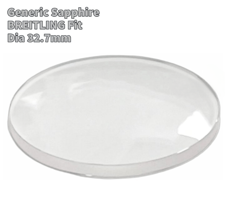 Generic Sapphire to Fit BREITLING Double Domed Round Shape (32.7×2.4)mm→(Diameter×Edge Thick) - Universal Jewelers & Watch Tools Inc.