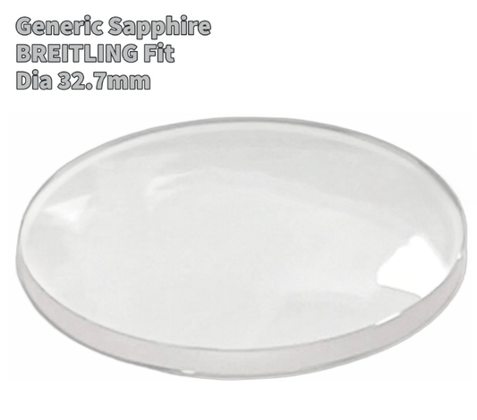 Generic Sapphire to Fit BREITLING Double Domed Round Shape (32.7×2.4)mm→(Diameter×Edge Thick) - Universal Jewelers & Watch Tools Inc.