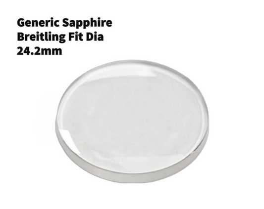 Generic Sapphire to Fit BREITLING Flat Round Shape (24.2×2.78)mm→(Diameter×Edge Thick) - Universal Jewelers & Watch Tools Inc.