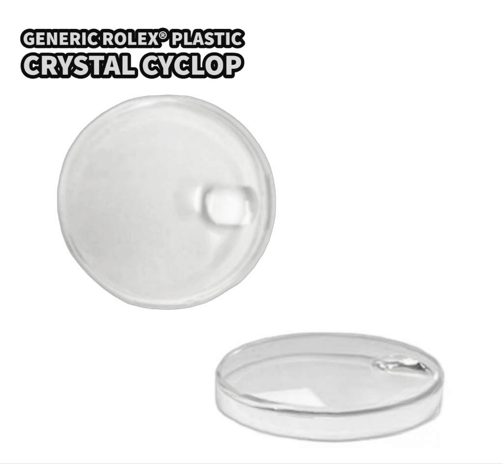 Plastic Round Watch Crystal FOR ROLEX CYCLOP 144 Fit Model 76100, 79090 - Universal Jewelers & Watch Tools Inc.