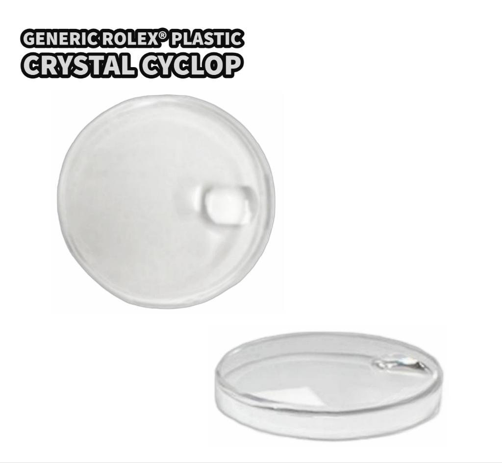 Plastic(Acrylic) Round Watch Crystal FOR ROLEX CYCLOP 129 Fit Model 6900, 6901, 6902, 6903, 6904, 6905, 6906, 6907, 6913, 6914, 6916, 6921, 6933 and many others