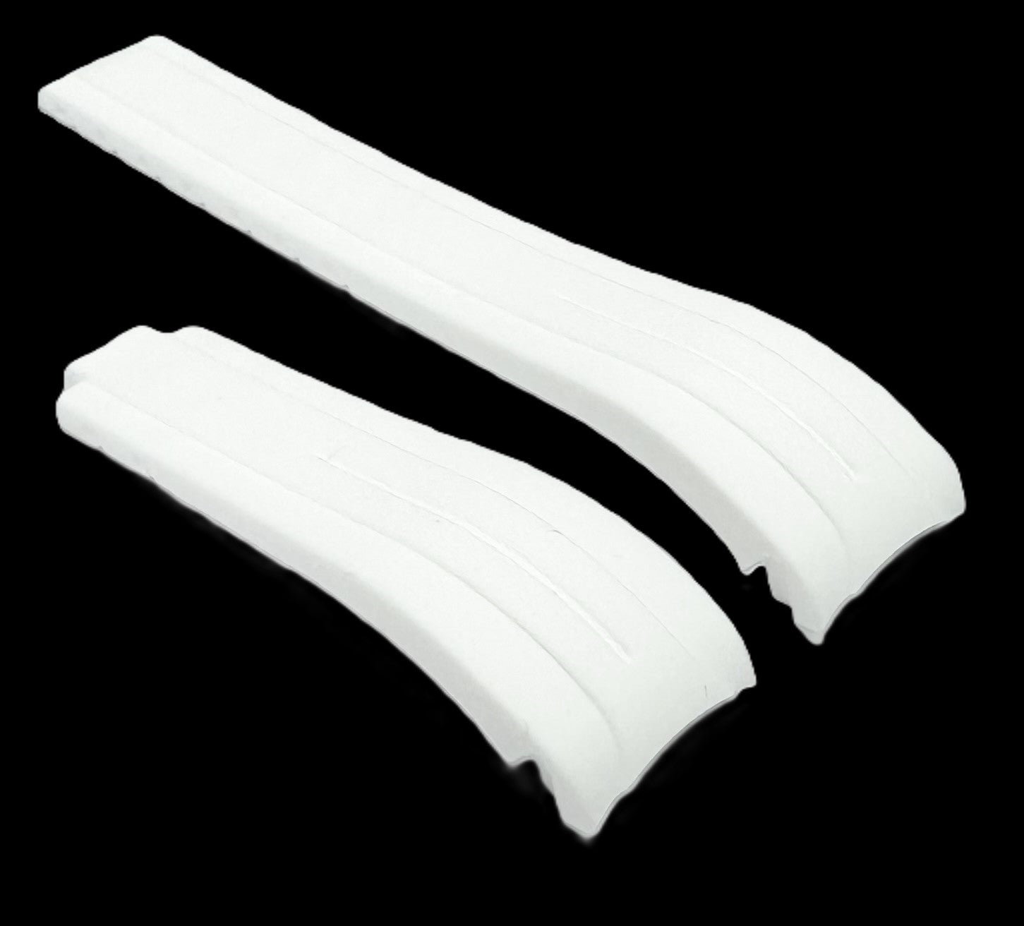 20mm Curved - End Vulcanized Rubber Watch Band for ROLEX Watches, White Color - Universal Jewelers & Watch Tools Inc.