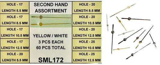 60 pcs Second Hands Assortment for Men & Ladies Watches - Universal Jewelers & Watch Tools Inc.