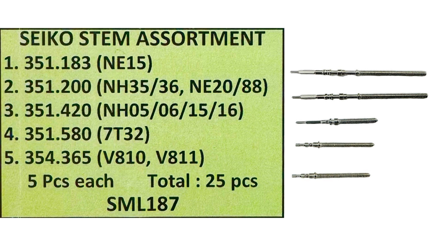 25 Pcs SEIKO Stem Assortment, Watchmaker Essential Tool - Universal Jewelers & Watch Tools Inc.