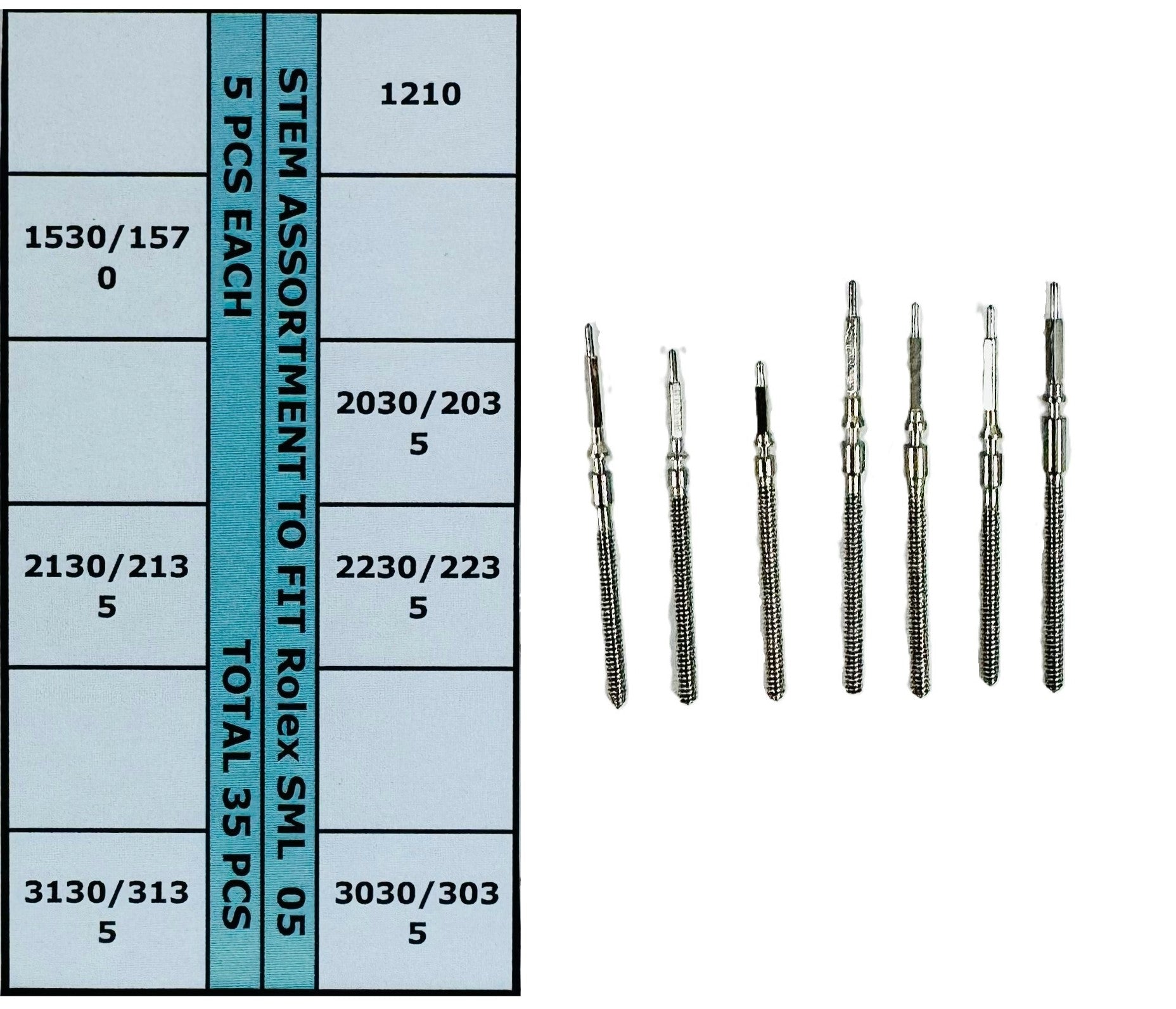 35 Pcs STEM Assortment for Rolex Models - Universal Jewelers & Watch Tools Inc.