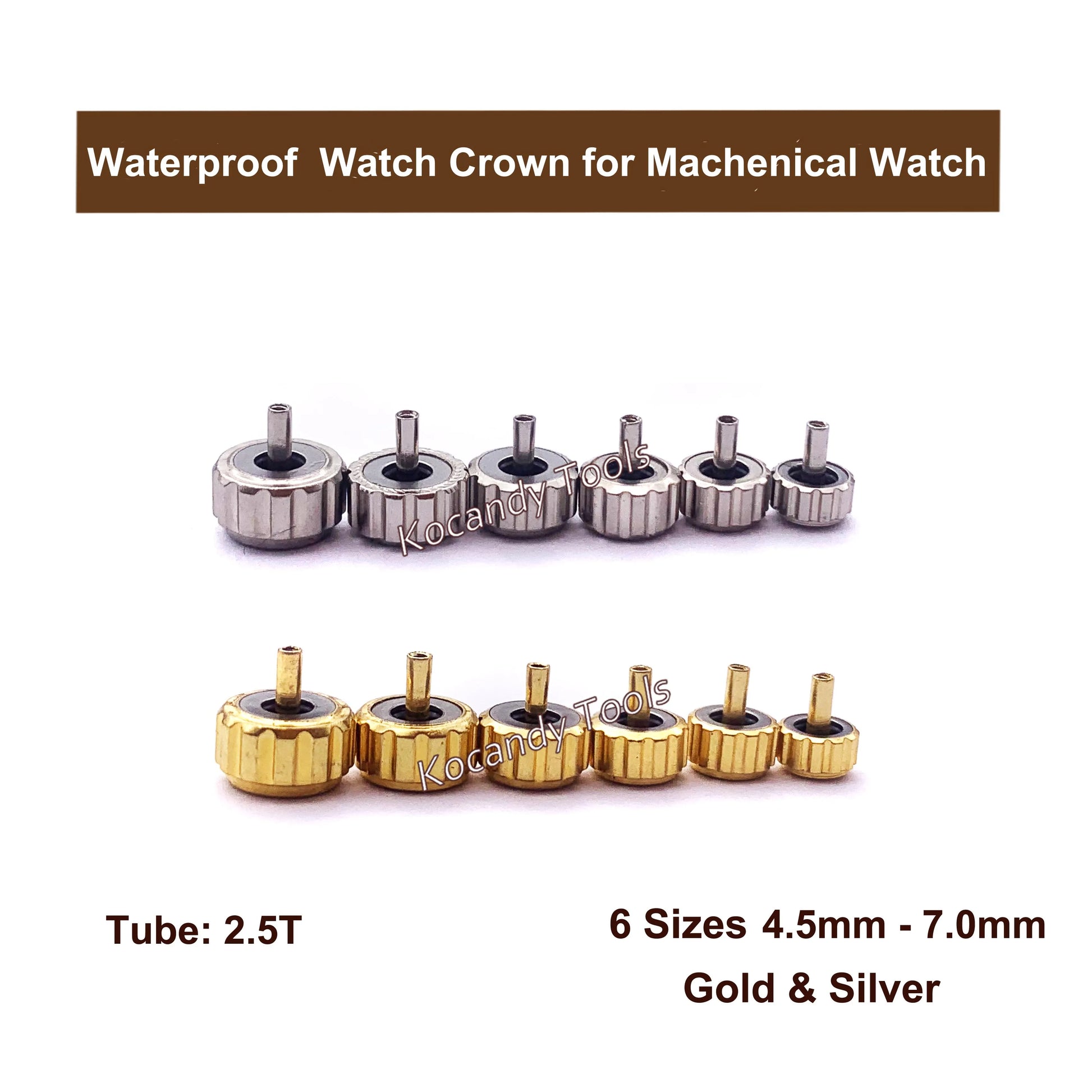 Watch Parts Stainless Steel Watch Crown Tubes Pipes Mixed Sizes for Waterproof Crown As Watchmakers Repair Tool - Universal Jewelers & Watch Tools Inc.