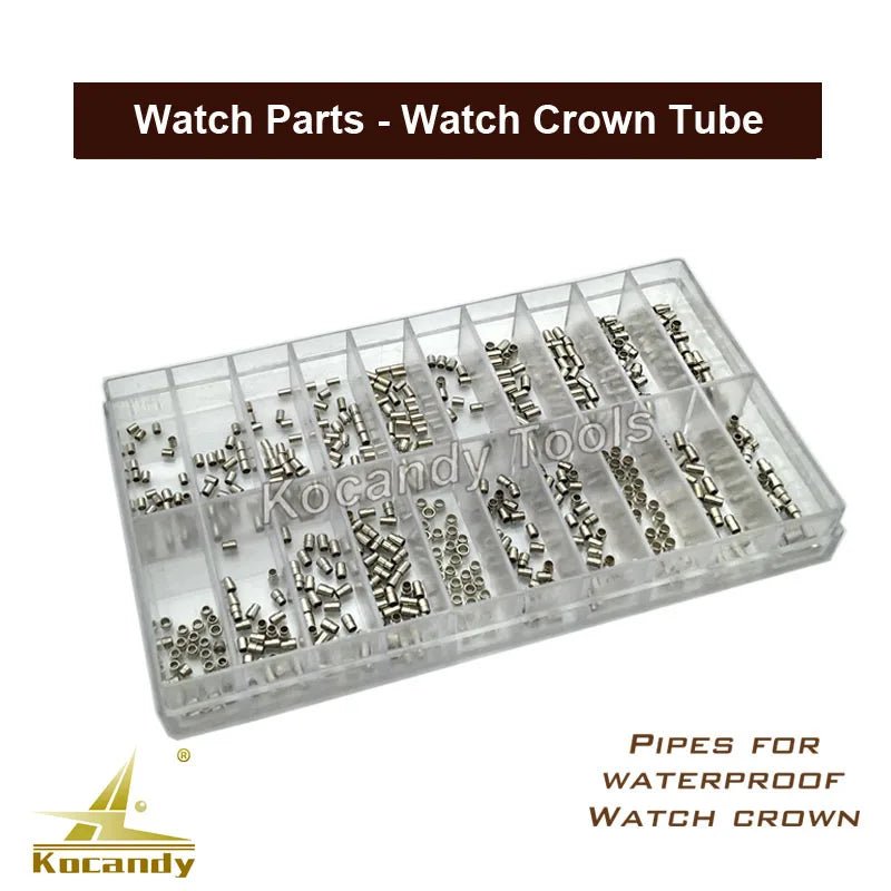 Watch Parts Stainless Steel Watch Crown Tubes Pipes Mixed Sizes for Waterproof Crown As Watchmakers Repair Tool - Universal Jewelers & Watch Tools Inc.