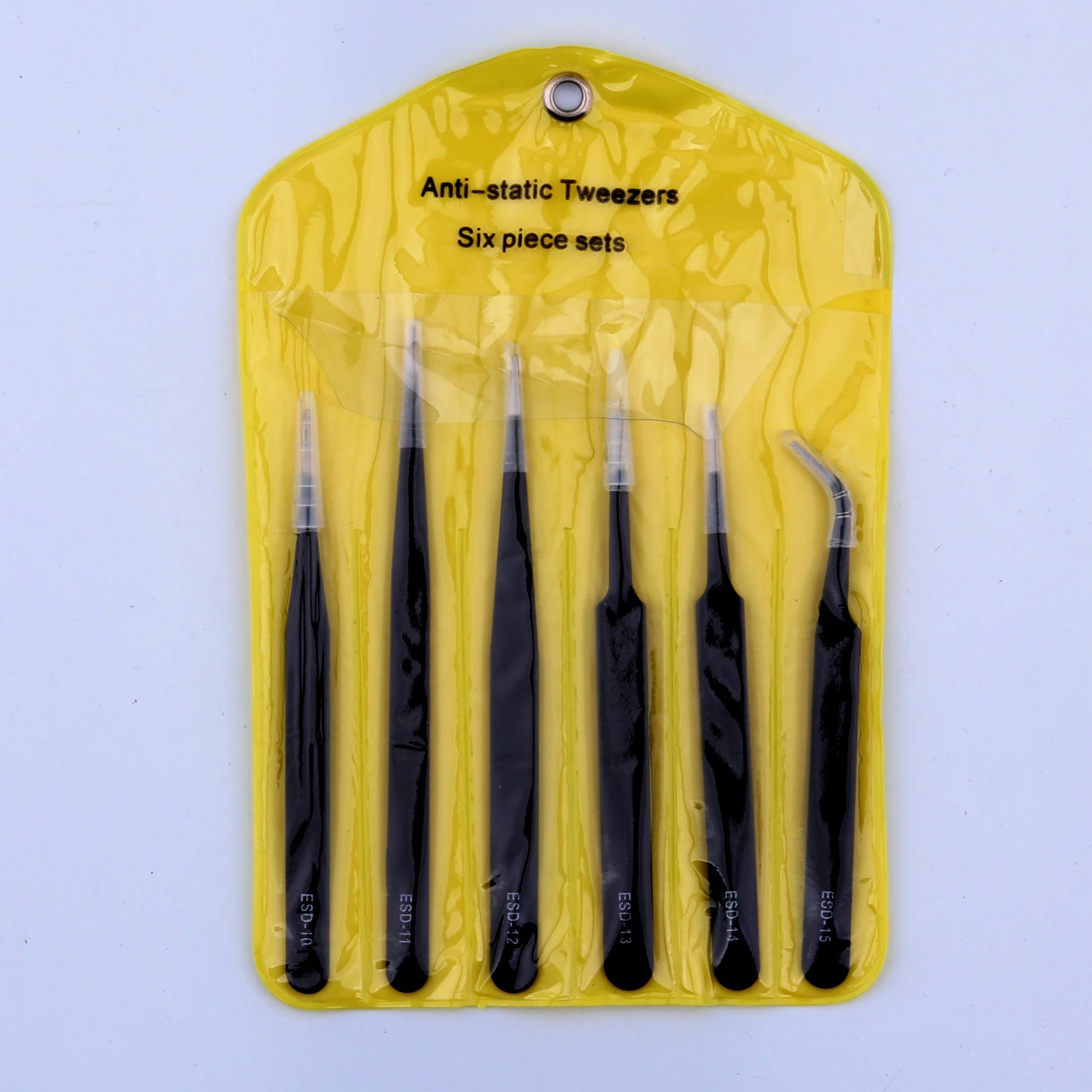 6PCS tweezers Watch repair hardware tools alloy tweezers set anti - static precision Prevent conductivity Black tweezers 5 size - Universal Jewelers & Watch Tools Inc.