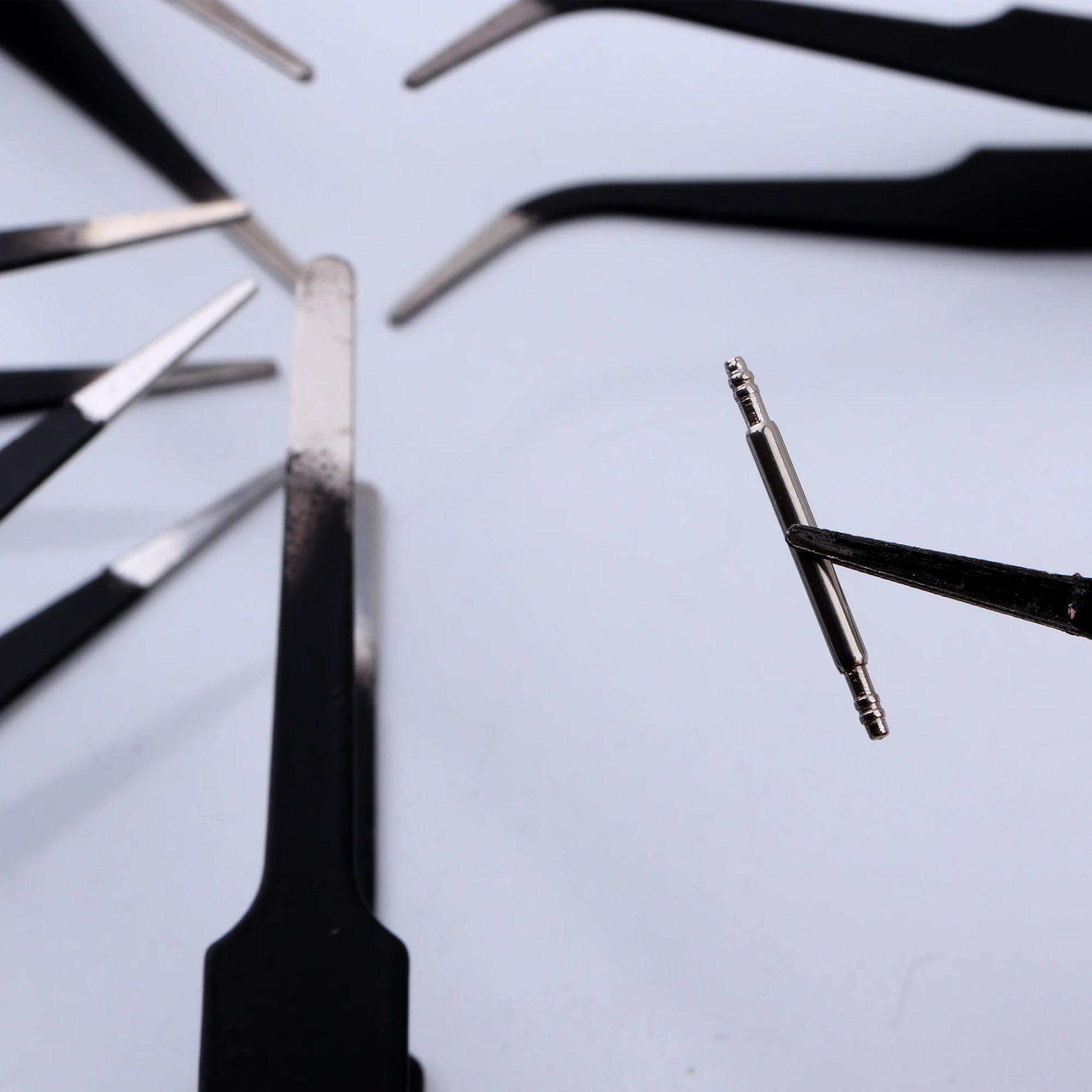 6PCS tweezers Watch repair hardware tools alloy tweezers set anti - static precision Prevent conductivity Black tweezers 5 size - Universal Jewelers & Watch Tools Inc.