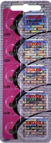 Maxell Watch Cell Batteries SR416SW/337 Silver Oxide New Sealed (Pack of 5Pcs.)