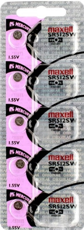 Maxell Watch Cell Batteries SR512SW/335 Silver Oxide New Sealed (Pack of 5Pcs.)