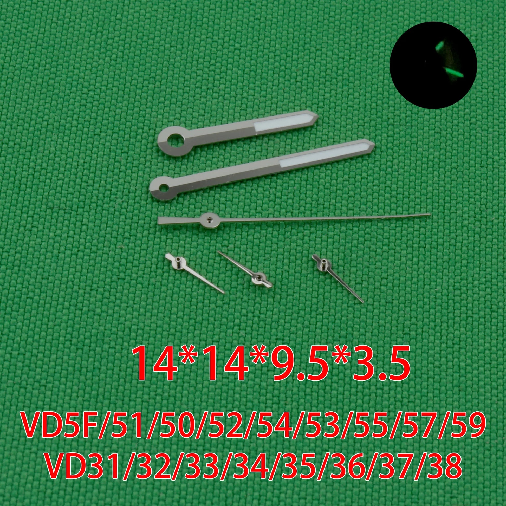 VD5 Series VD3 Series watch hands movement hands for TMI VD53c VD57c VD54c VD55c Luminous pointer VD53 HANDS VD57 HANDS - Universal Jewelers & Watch Tools Inc.
