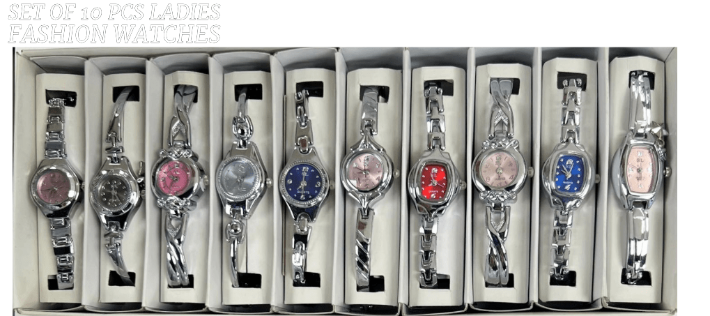 10pcs Set Women's Fashion Steel Band A03 Quartz Multi - Design Watch Bracelet - Universal Jewelers & Watch Tools Inc.