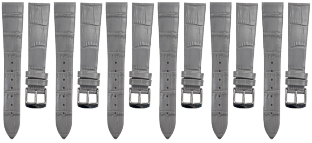 Lot of 6PCS Multi - Color Leather (18✖14)mm Unstitched Alligator Grain Watch Band - Universal Jewelers & Watch Tools Inc.