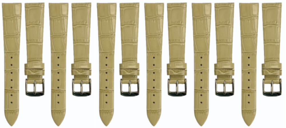 Lot of 6PCS Multi-Color Leather (16✖14)mm Unstitched Alligator Grain Watch Band