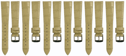 Lot of 6PCS Multi - Color Leather (16✖14)mm Unstitched Alligator Grain Watch Band - Universal Jewelers & Watch Tools Inc.