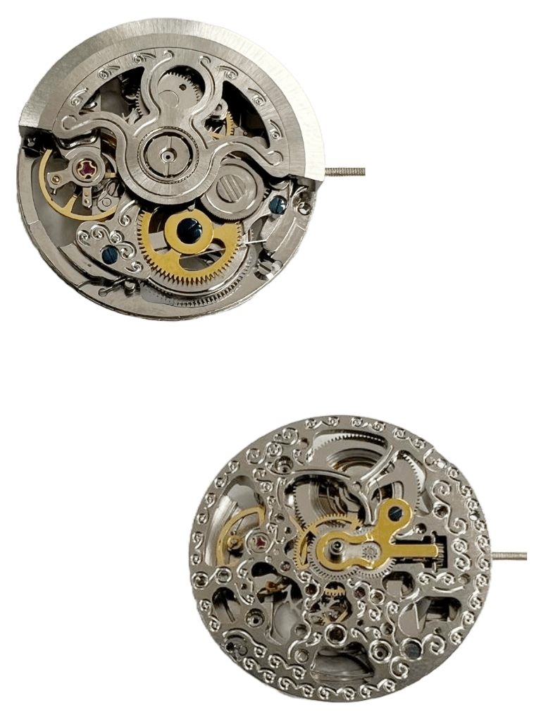 Automatic Skeleton Mechanical Watch Movement 2189S White, 3Hands Overall Height 6.6mm - Universal Jewelers & Watch Tools Inc.