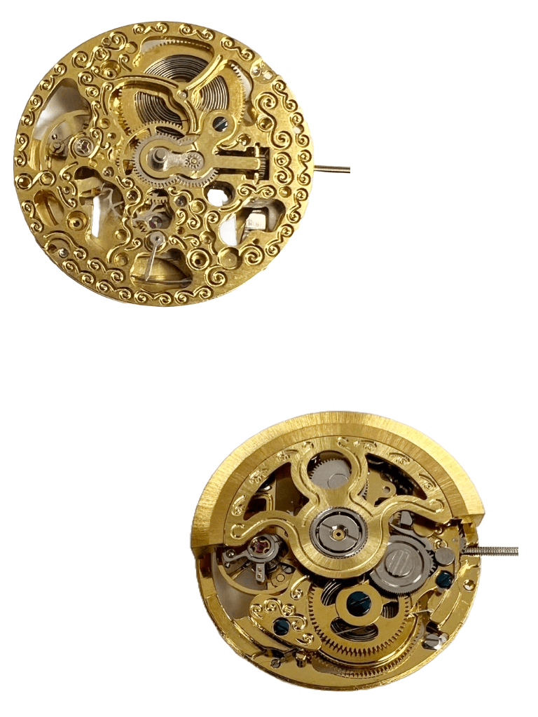 Automatic Skeleton Watch Movement 2691, 2Hands, small second Hand at 6:00 Overall Height 6.3mm - Universal Jewelers & Watch Tools Inc.