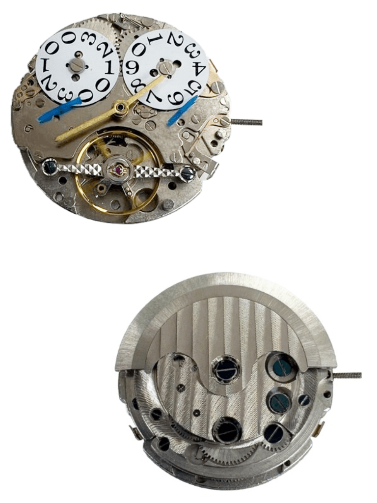 Multi - Function Automatic Mechanical Watch Movement 2L55, 3Hands, Big Date and Fly Wheel at 6:00 Overall Height 8.6mm - Universal Jewelers & Watch Tools Inc.