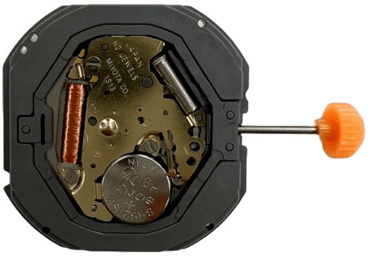 Miyota Watch Movement 1S13 - 6 Quartz Day/Date at 3:00 Overall Height: 4.1mm - Universal Jewelers & Watch Tools Inc.