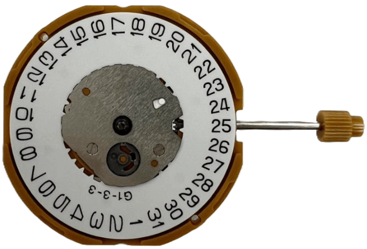 Miyota Watch Movement GM15 Date At 3:00 Quartz Overall Height: 3.9mm - Universal Jewelers & Watch Tools Inc.