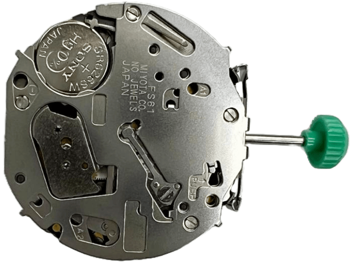 Miyota Watch Movement FS61 Date At 4:00 Quartz Overall Height: 7.0mm - Universal Jewelers & Watch Tools Inc.