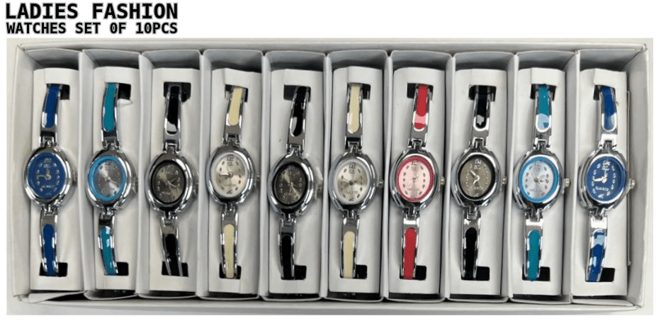 10pcs Set Women's Fashion Steel Band B1 Quartz Multi - Color Watch Bracelet - Universal Jewelers & Watch Tools Inc.