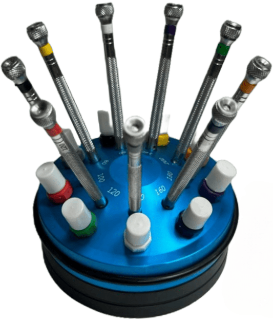 Screwdriver Professional Watchmaker Set 9PCS w/Rotatable Stand , Watchmakers - Universal Jewelers & Watch Tools Inc.