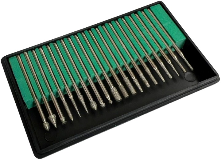 Diamond Burs Assortment of 20PCS Engraving Rotary Tool Drill Bit Kit
