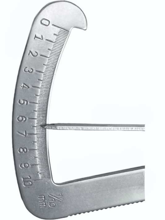 Degree Gauge Pocket Size Measuring Jewelry, Stones, and Small Objects Up To 10mm - Universal Jewelers & Watch Tools Inc.