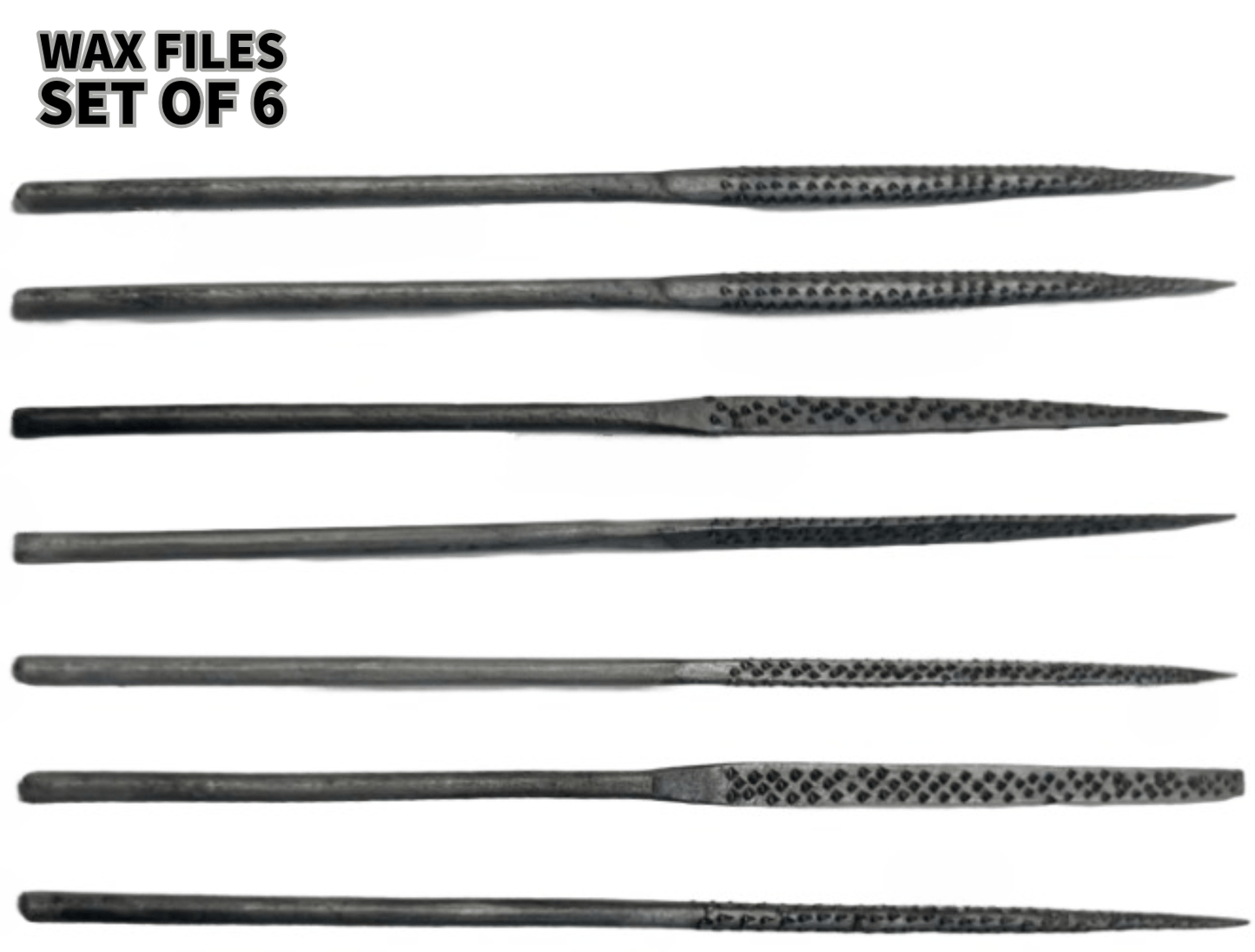Wax Files Set of 6, Jewelry Making Tool for Cutting Carving Wax - Universal Jewelers & Watch Tools Inc.