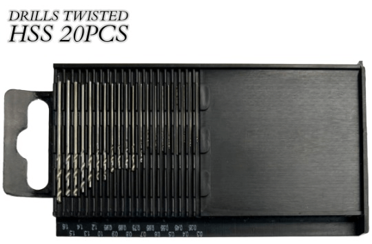 Drills Twisted HSS, Set of 20PCs in Plastic Tray for Crafts & Jewelry (0.3 - 1.6)mm - Universal Jewelers & Watch Tools Inc.